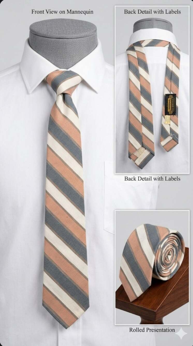 Vintage Penney's Towncraft Striped Necktie